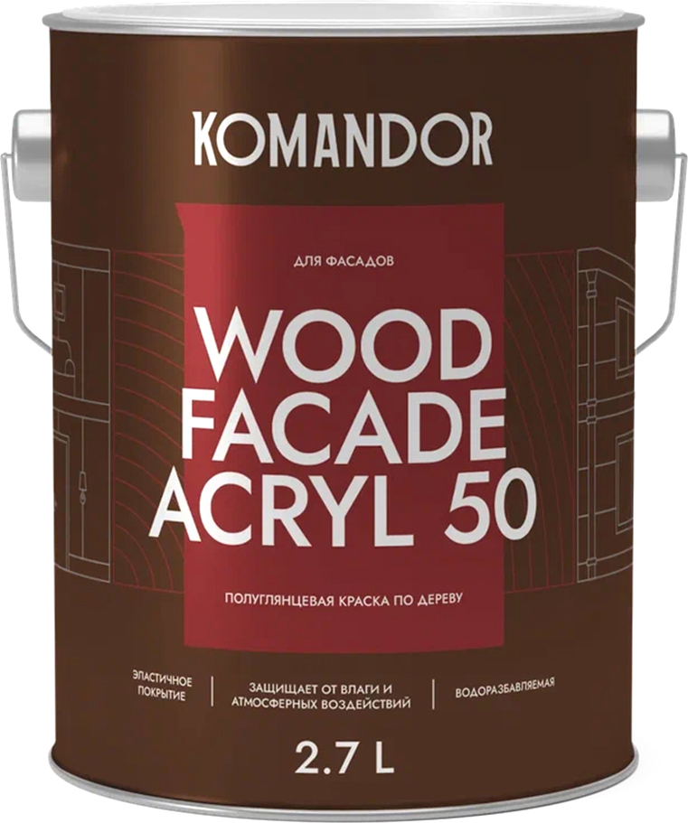 Краска KOMANDOR Wood Facade Akryl 50 База А