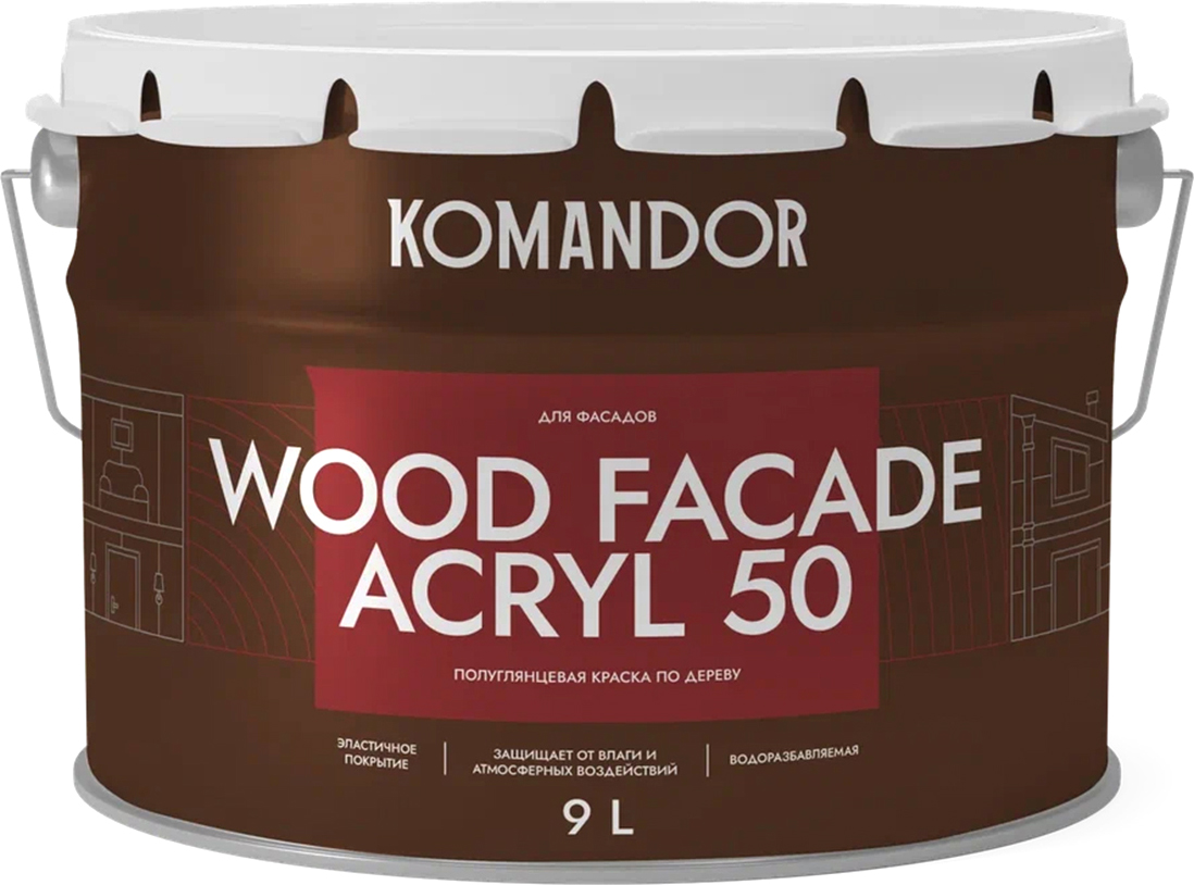 Краска KOMANDOR Wood Facade Akryl 50 База А