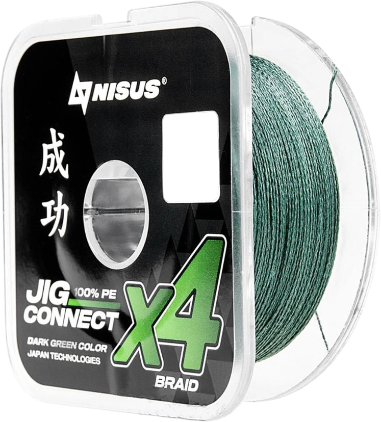 Леска плетеная Nisus Jig Connect X4 PE Dark Green 6.0 0.40mm / T-N-JC-X4-0.40-100-DG (100м)