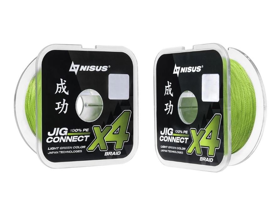 Леска плетеная Nisus Jig Connect X4 PE Light Green 0.25 0.08mm/T-N-JC-X4-0.08-150-LG (150м) — фото 3