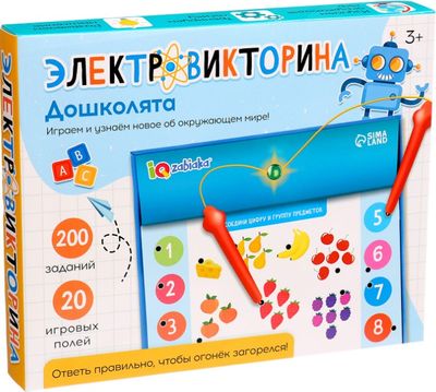 Развивающая игра Zabiaka IQ Электровикторина. Дошколята / 10243168