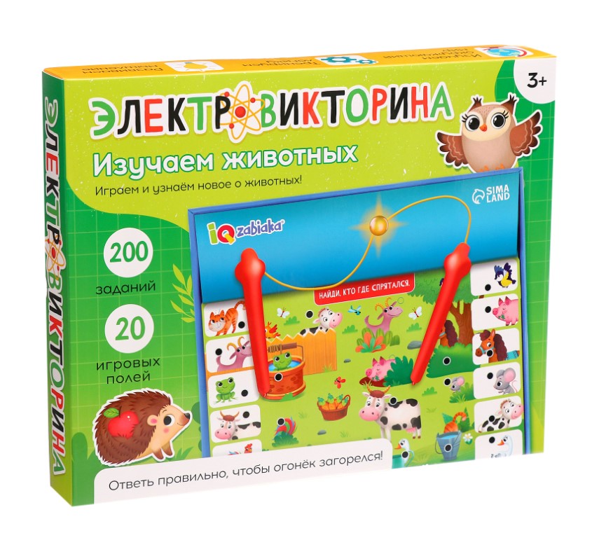 Развивающая игра Zabiaka IQ Электровикторина. Изучаем животных / 10243171