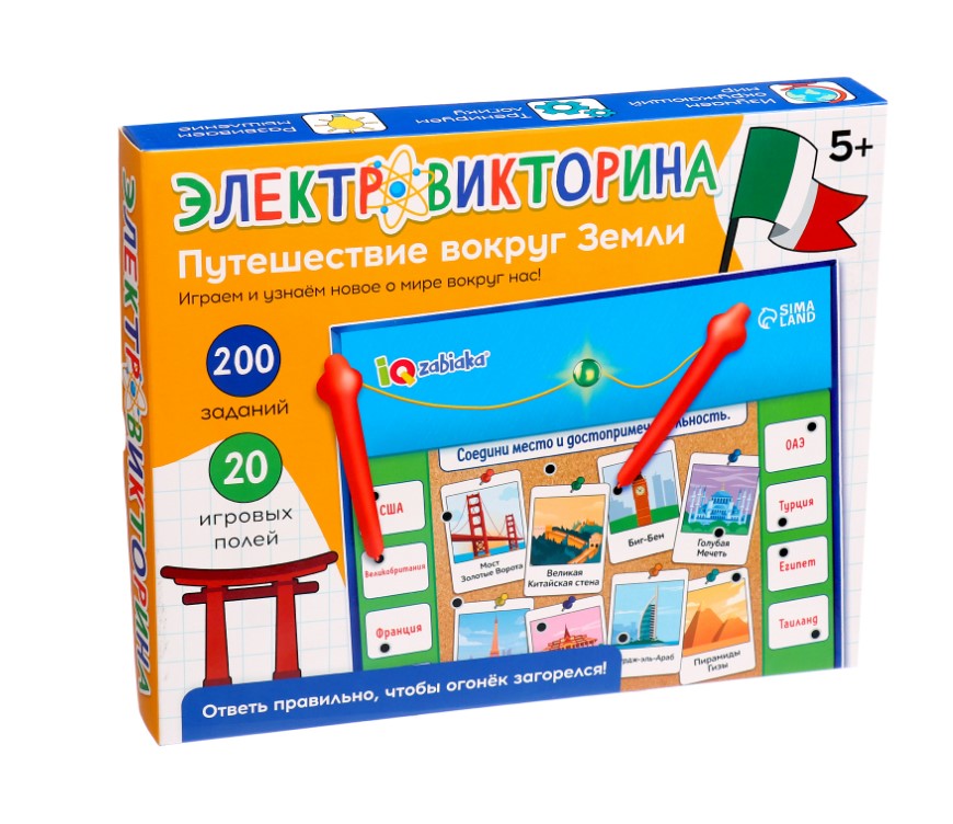 Развивающая игра Zabiaka IQ Электровикторина. Путешествие по миру / 10243172