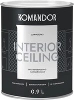 Краска KOMANDOR Interior Ceiling для потолков (0.9л, матовый) - 