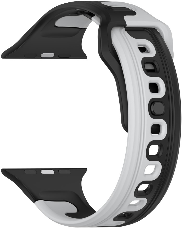 Ремешок для умных часов Bingo Double Colors для Apple Watch 38/40/41мм (черный/серый)
