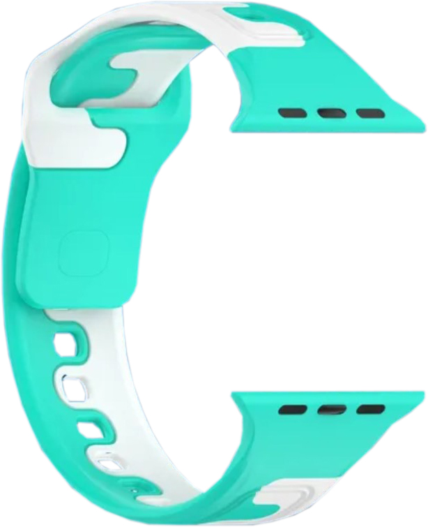 Ремешок для умных часов Bingo Double Colors для Apple Watch 42/44/45/49мм (мятный/белый) — фото 1