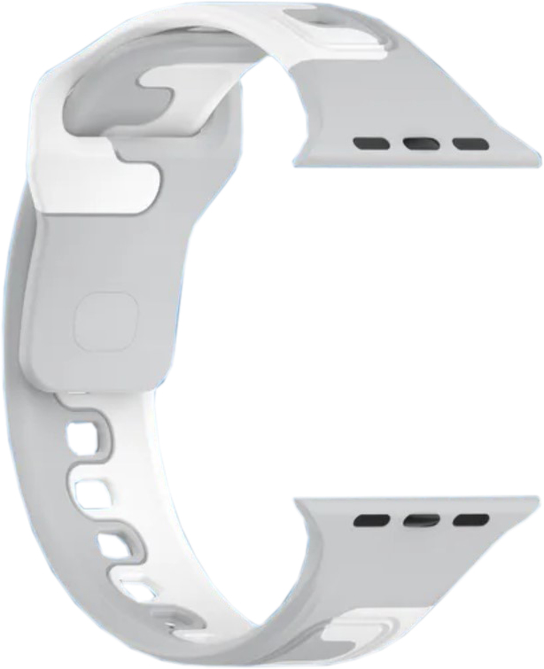 Ремешок для умных часов Bingo Double Colors для Apple Watch 42/44/45/49мм (серый/белый) — фото 1