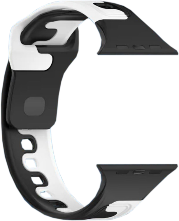 Ремешок для умных часов Bingo Double Colors для Apple Watch 42/44/45/49мм (черный/белый) — фото 1