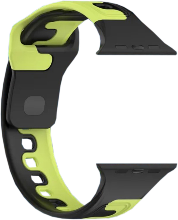 Ремешок для умных часов Bingo Double Colors для Apple Watch 42/44/45/49мм (черный/зеленый) — фото 1