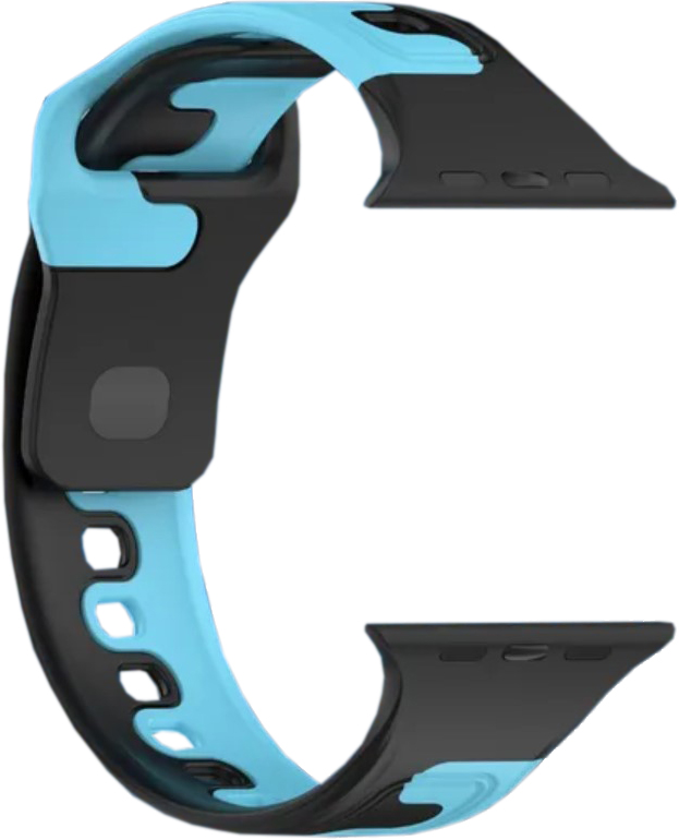 Ремешок для умных часов Bingo Double Colors для Apple Watch 42/44/45/49мм (черный/синий) — фото 1