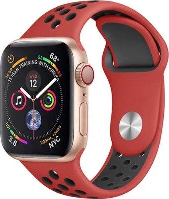 Ремешок для умных часов Bingo Sport для Apple Watch 42/44/45мм (S, красный/черный)