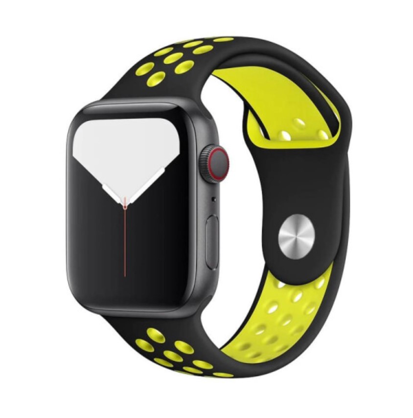 Ремешок для умных часов Bingo Sport для Apple Watch 42/44/45мм (S, черный/желтый) — фото 3