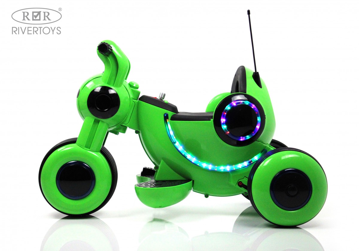 Детский мотоцикл RiverToys HL300 (зеленый) — фото 3