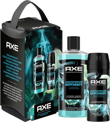 Набор косметики для тела Axe Акватический бергамот Дезодорант-спрей 150мл+Гель для душа 400мл