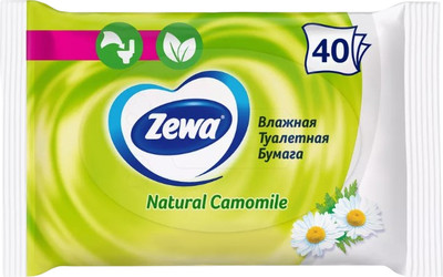 Влажная туалетная бумага Zewa Ромашка (40л) -