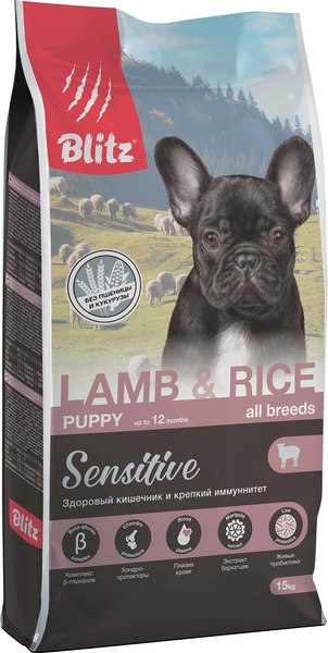 Сухой корм для собак Blitz Pets Puppy Lamb & Rice / 4225