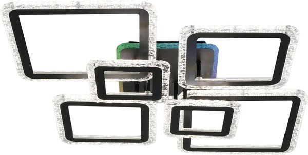 Люстра Estares Oval Ice RGB 180W 7S-APP-960x750x110-BLACK/CLEAR-220-IP20