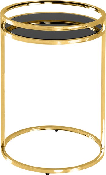 Журнальный столик Stool Group Гестия 41x60 / EET-079-TG (стекло черное/золото)