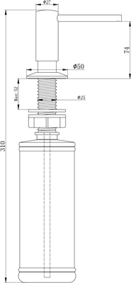 Дозатор встраиваемый в мойку Paulmark Decus D004-GR (серый)