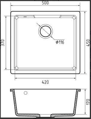 Мойка кухонная GranFest Quarz GF-UR-4550 (темно-серый)