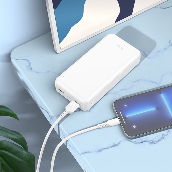 Портативное зарядное устройство Hoco J100A 20000mAh (белый)