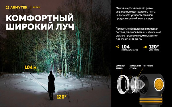 Фонарь Armytek Elf C2 USB-C Warm / F05103W