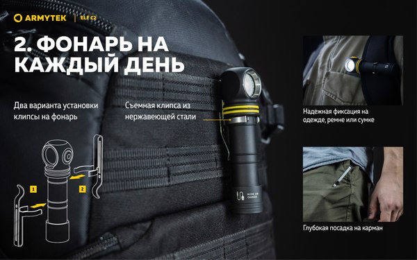Фонарь Armytek Elf C2 USB-C Warm / F05103W