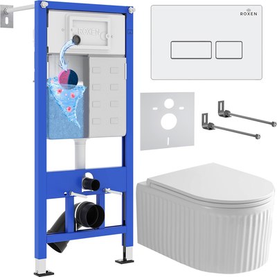 

Унитаз подвесной с инсталляцией, StounFix Dual Fresh 968203