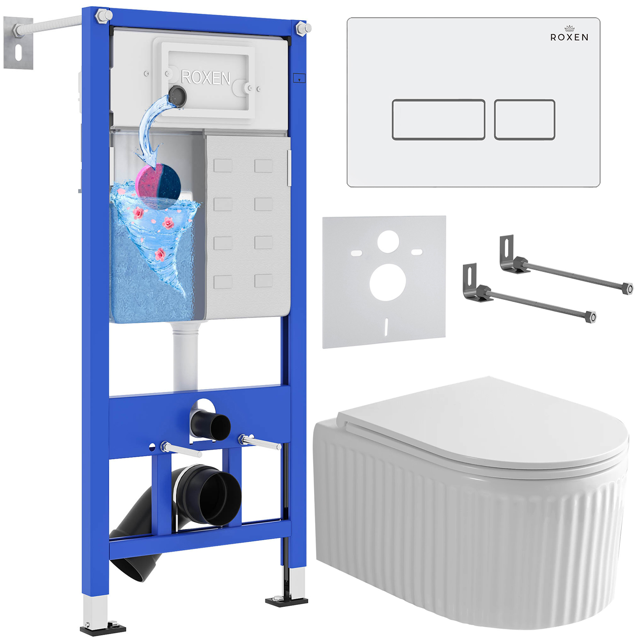Инсталляция с унитазом подвесным Roxen StounFix Dual Fresh 968203