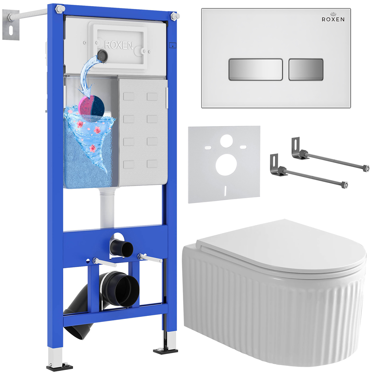 Инсталляция с унитазом подвесным Roxen StounFix Dual Fresh 968291