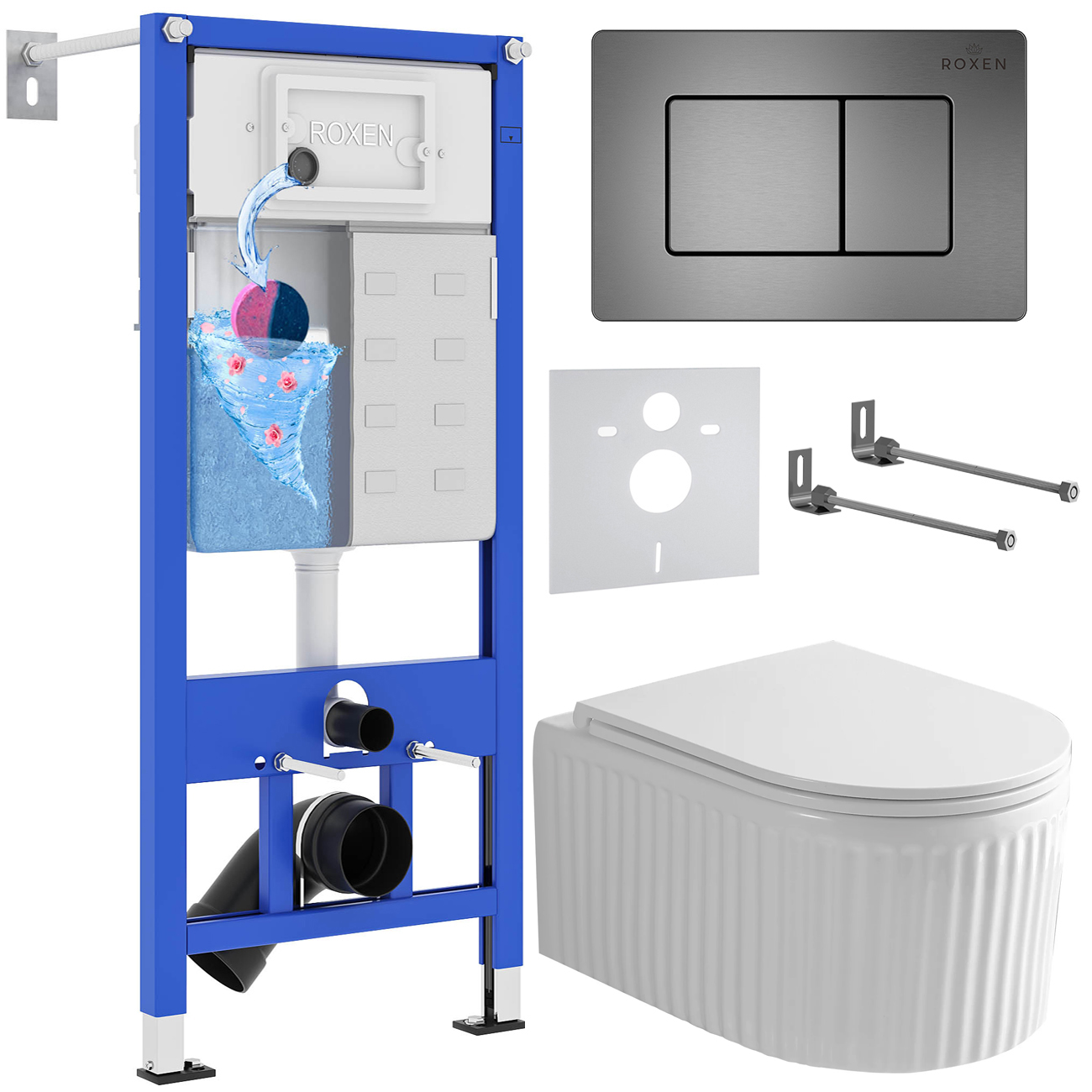 Инсталляция с унитазом подвесным Roxen StounFix Dual Fresh 968290