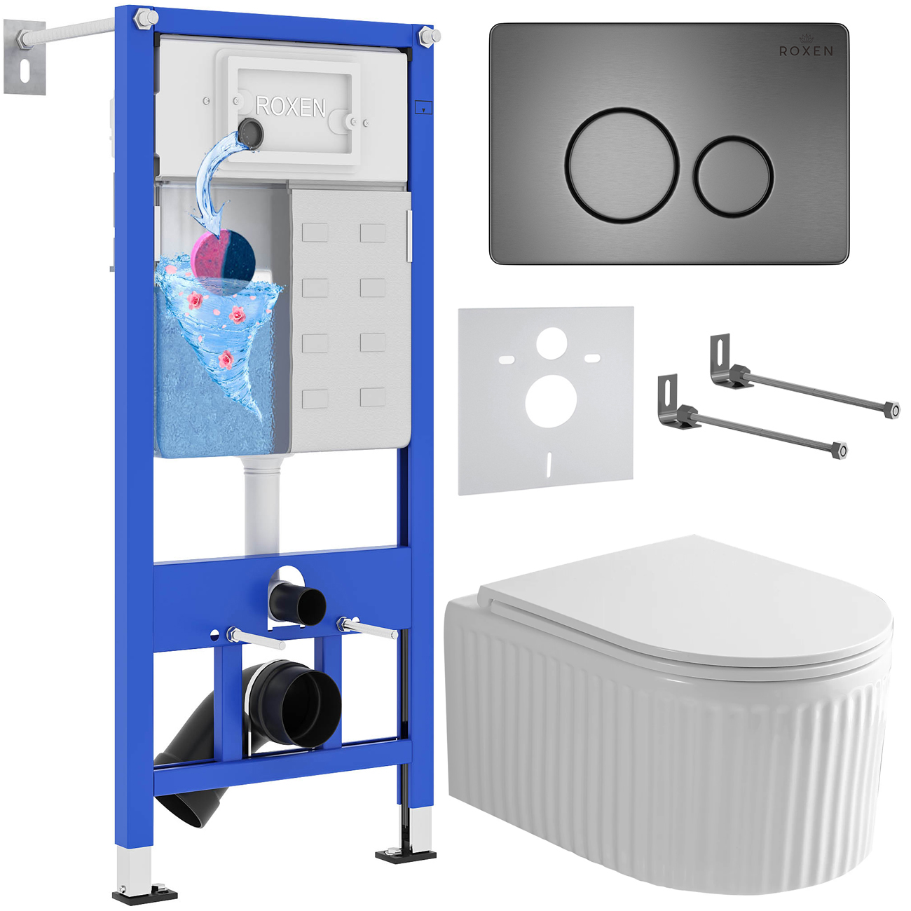 Инсталляция с унитазом подвесным Roxen StounFix Dual Fresh 968283