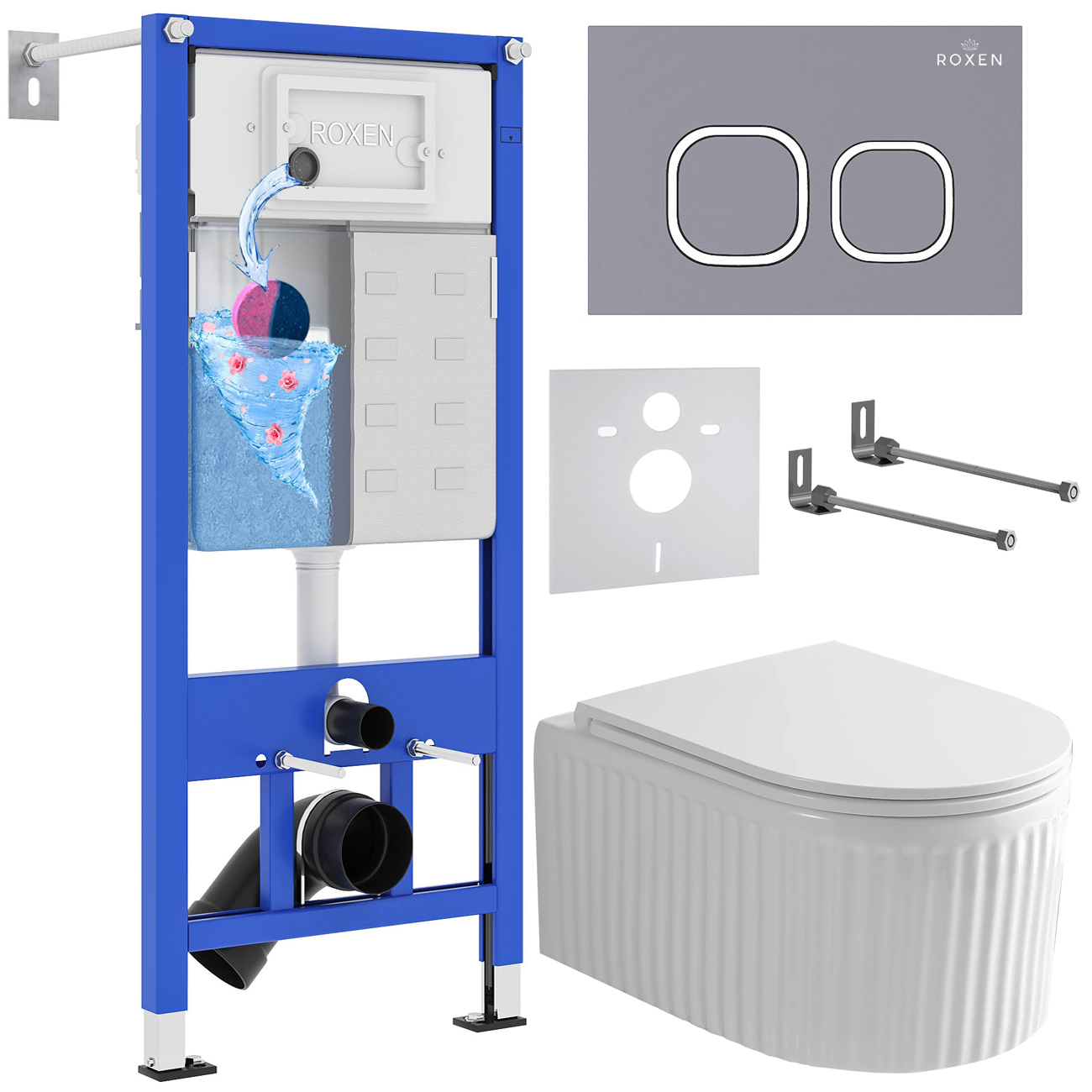 Инсталляция с унитазом подвесным Roxen StounFix Dual Fresh 968280