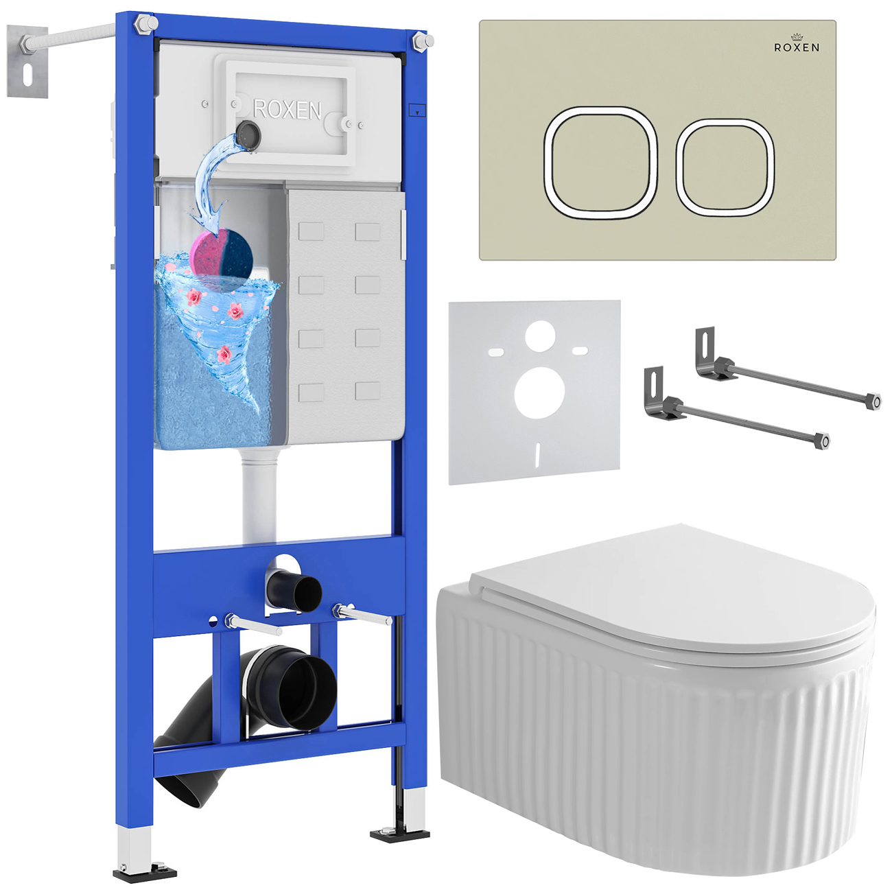 Инсталляция с унитазом подвесным Roxen StounFix Dual Fresh 968277