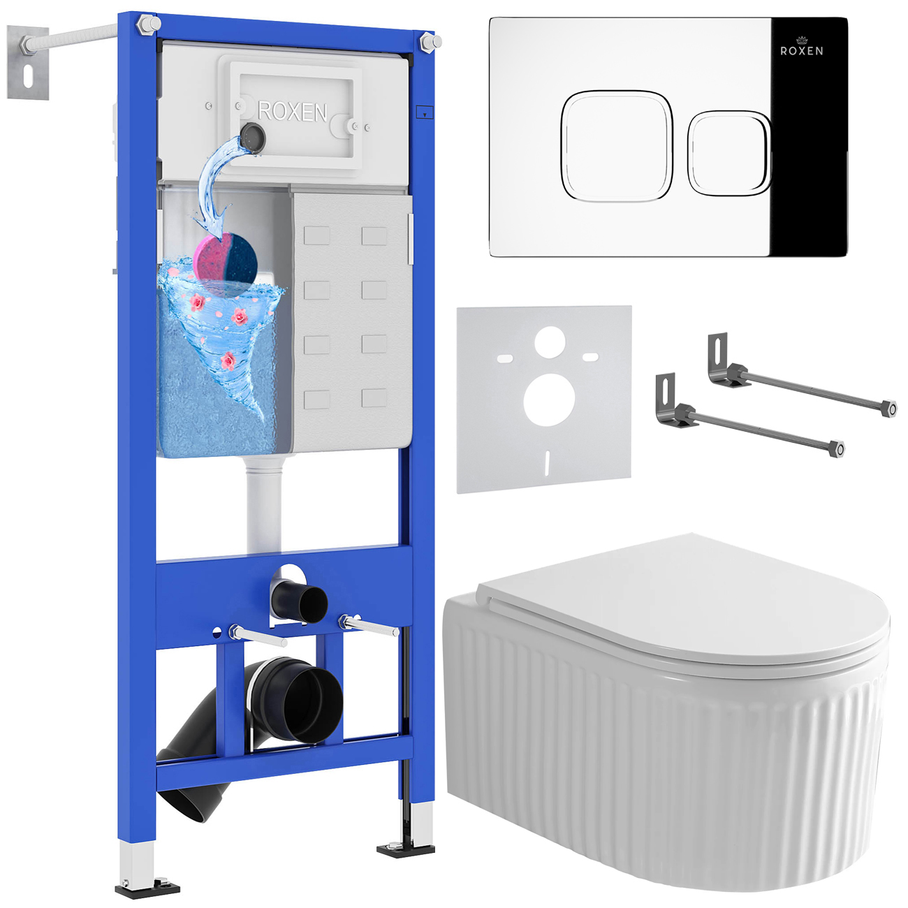 Инсталляция с унитазом подвесным Roxen StounFix Dual Fresh 968273