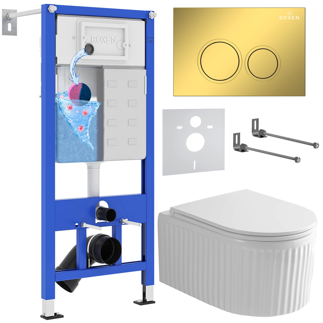 Инсталляция с унитазом подвесным Roxen StounFix Dual Fresh 968254