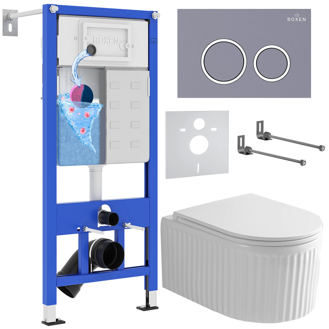 Инсталляция с унитазом подвесным Roxen StounFix Dual Fresh 968253