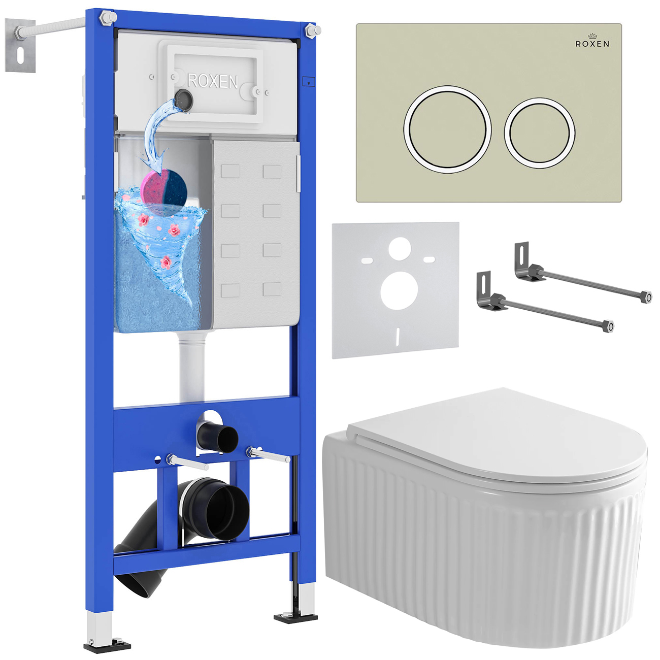Инсталляция с унитазом подвесным Roxen StounFix Dual Fresh 968249
