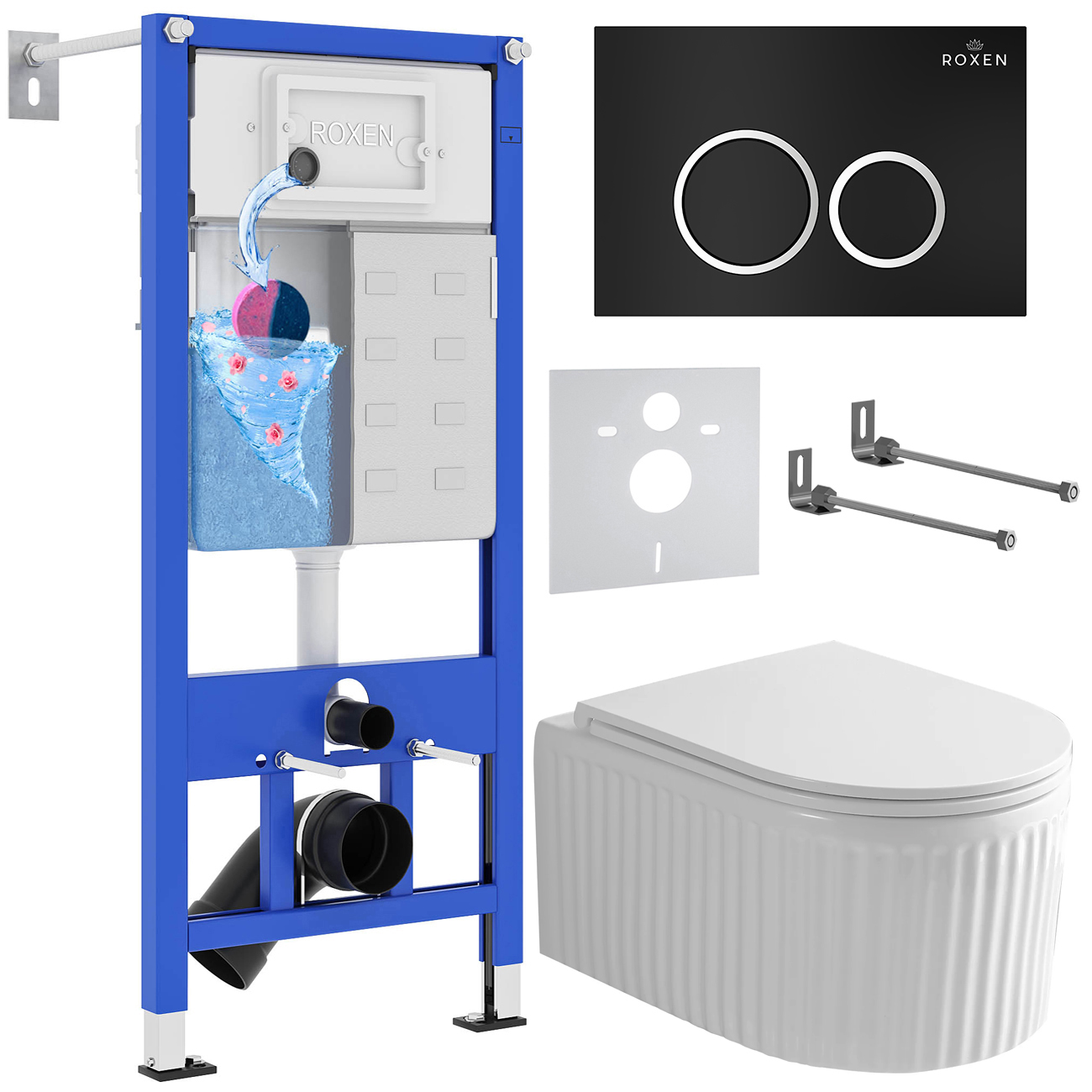 Инсталляция с унитазом подвесным Roxen StounFix Dual Fresh 968231