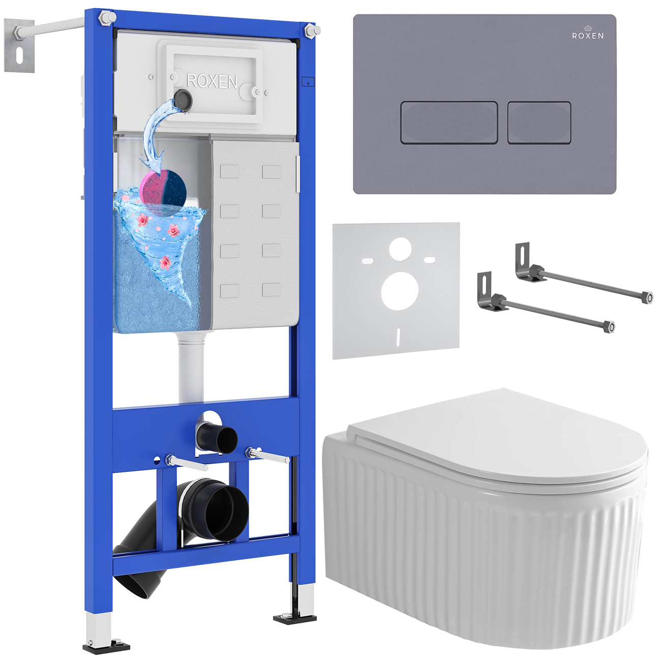 Инсталляция с унитазом подвесным Roxen StounFix Dual Fresh 968226