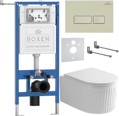 Унитаз подвесной с инсталляцией Roxen StounFix Dual Fresh 968222