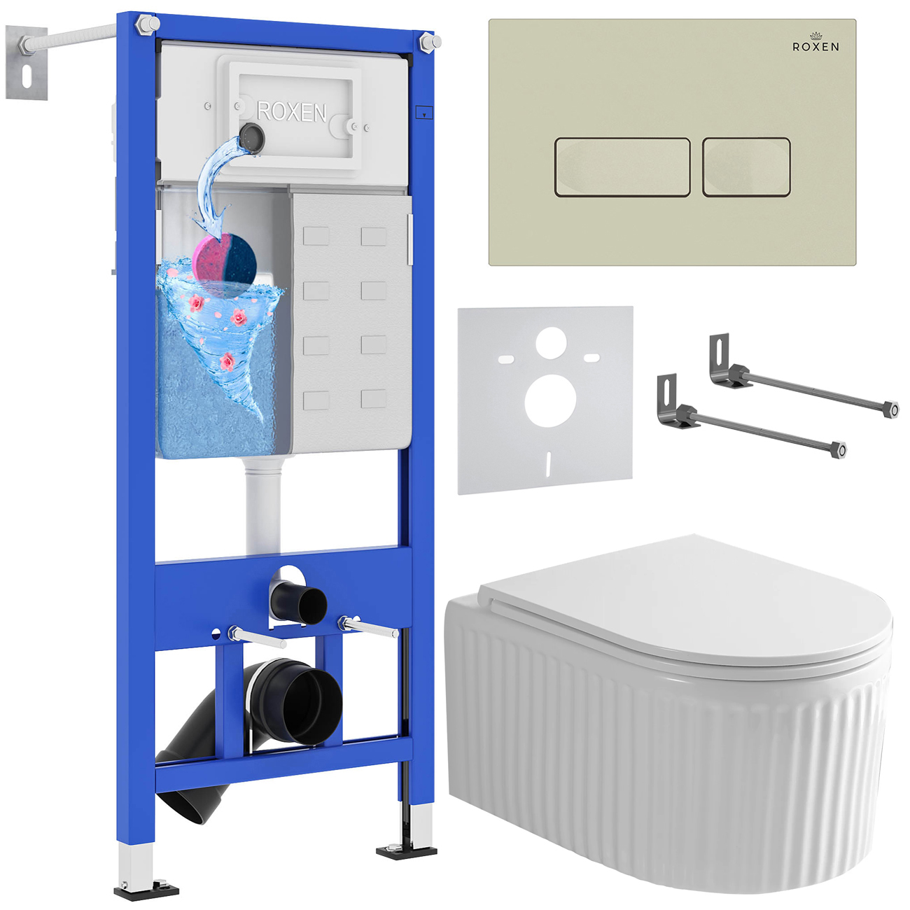 Инсталляция с унитазом подвесным Roxen StounFix Dual Fresh 968222