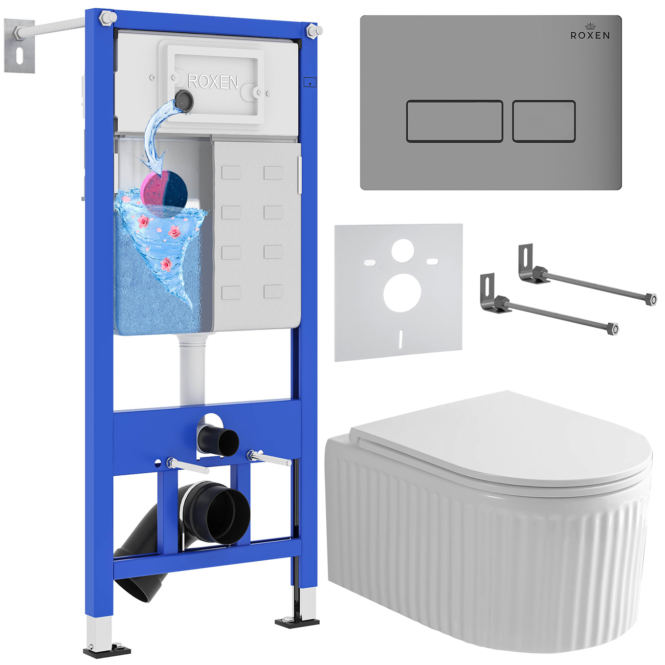 Инсталляция с унитазом подвесным Roxen StounFix Dual Fresh 968214