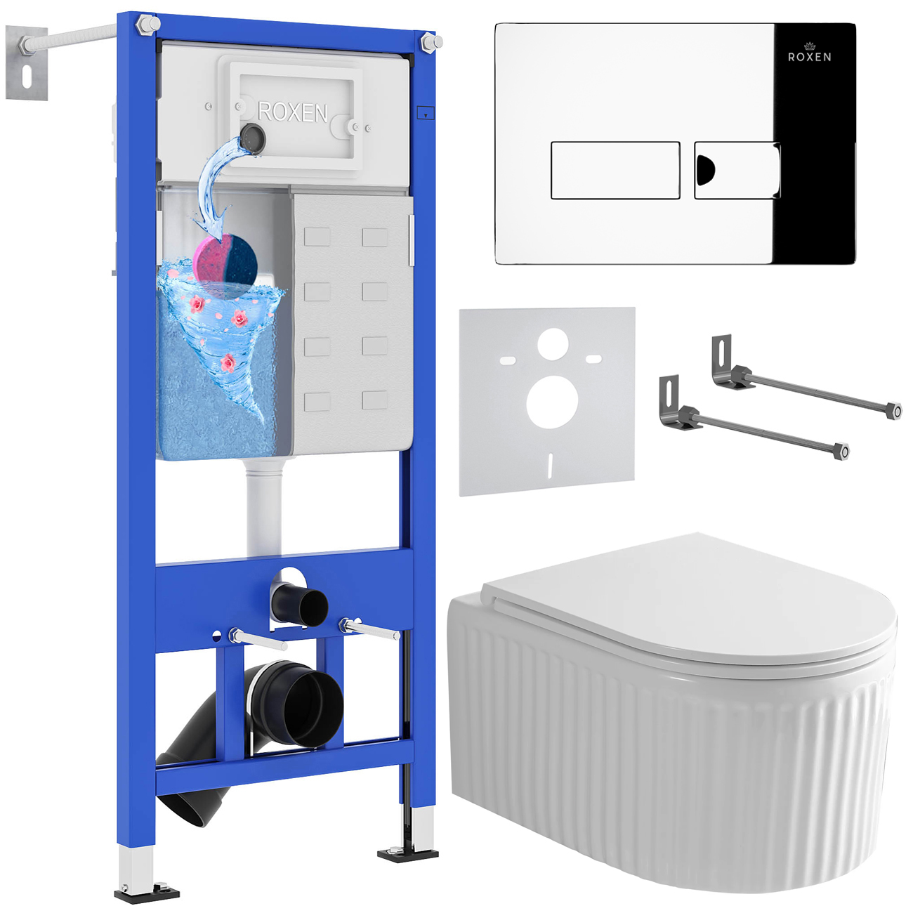 Инсталляция с унитазом подвесным Roxen StounFix Dual Fresh 968213