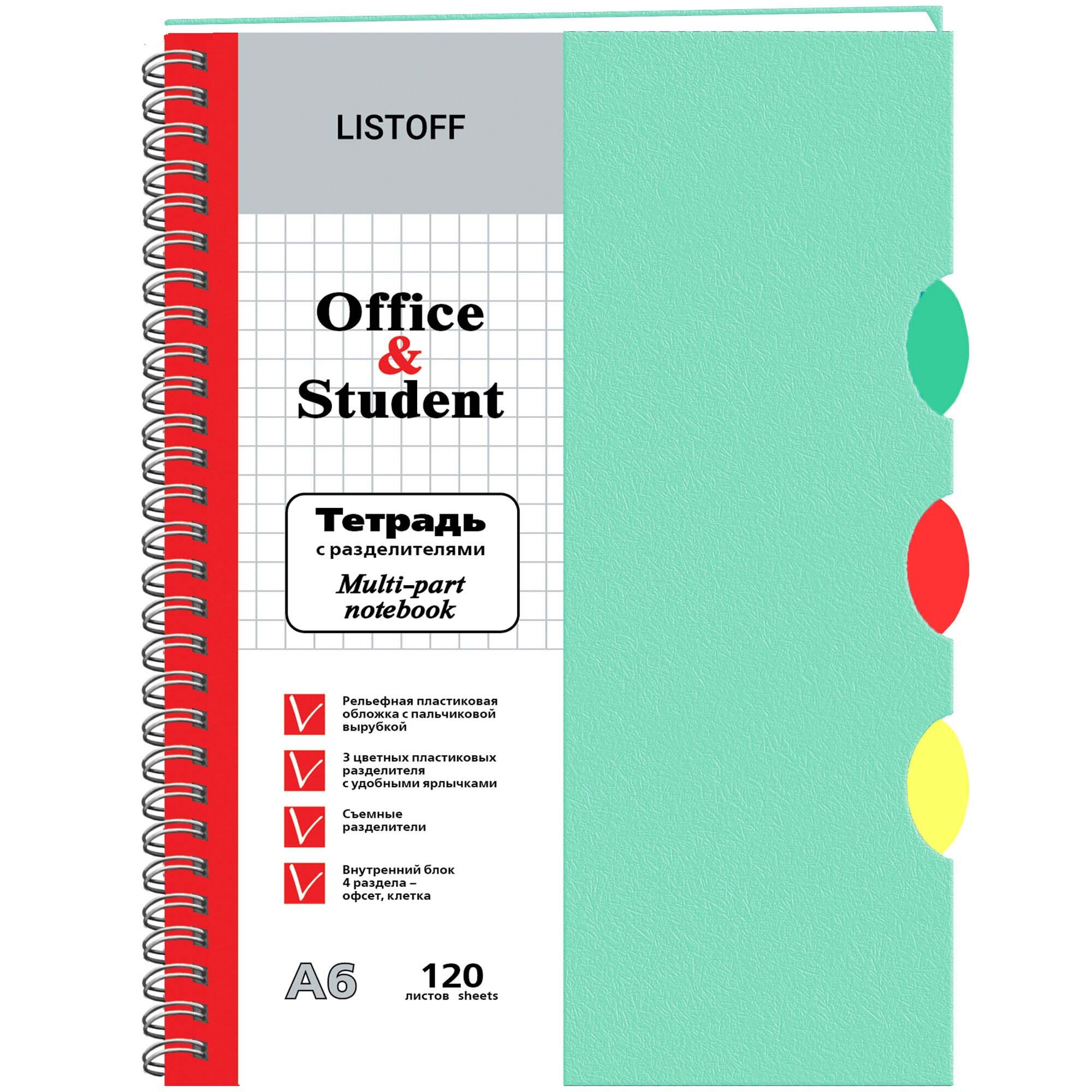 Тетрадь Listoff ТПР612082 (мятный)