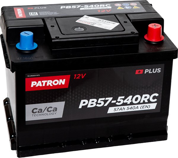 Автомобильный аккумулятор Patron Plus PB57-540RC