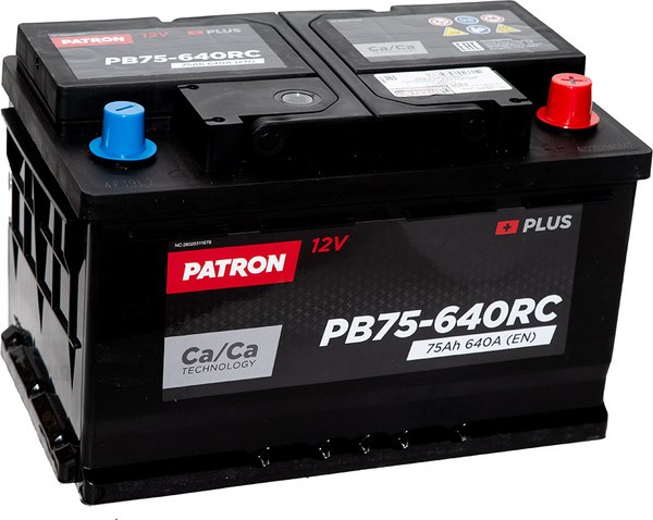 Автомобильный аккумулятор Patron Plus PB75-640RC