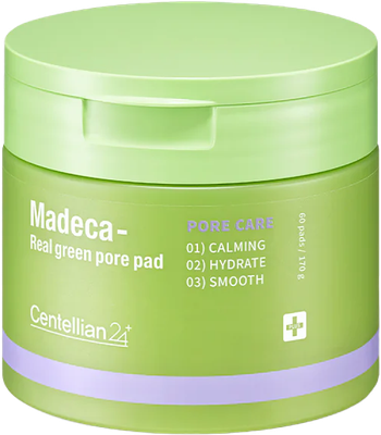 Пэд для лица Centellian24 Madeca Real Green Pore Pad успокаивающие (60шт) -