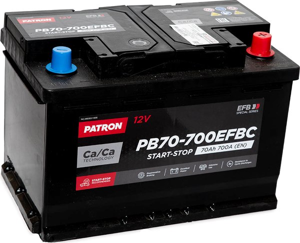 Автомобильный аккумулятор Patron EFB PB70-700EFBC