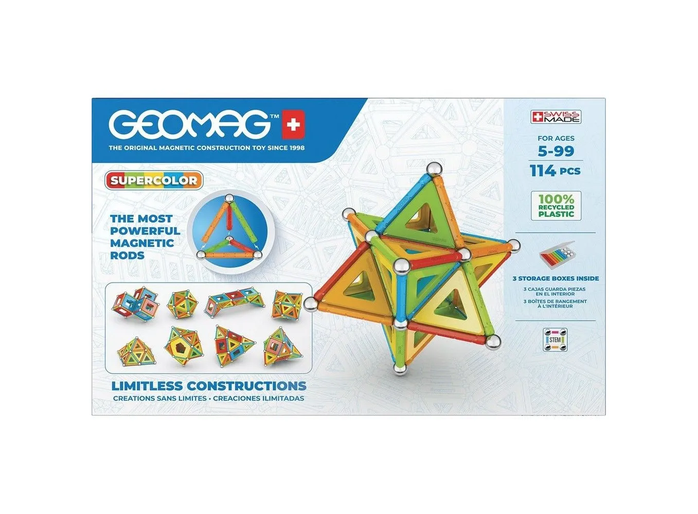 Конструктор магнитный Geomag Многоцвет GM382